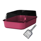 Maxbell Open Top Pet Litter Box Portable Bedpan Kitty Litter Pan Cat Toilet Sand Box Pink