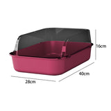 Maxbell Open Top Pet Litter Box Portable Bedpan Kitty Litter Pan Cat Toilet Sand Box Pink