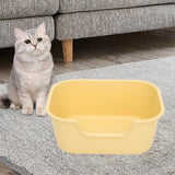 Maxbell Open Top Cat Litter Tray for Cats Under 10kg Easy to Clean Indoor Cats Potty Yellow