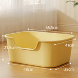 Maxbell Open Top Cat Litter Tray for Cats Under 10kg Easy to Clean Indoor Cats Potty Yellow