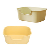 Maxbell Open Top Cat Litter Tray for Cats Under 10kg Easy to Clean Indoor Cats Potty Yellow
