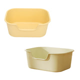 Maxbell Open Top Cat Litter Tray for Cats Under 10kg Easy to Clean Indoor Cats Potty Yellow