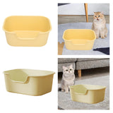 Maxbell Open Top Cat Litter Tray for Cats Under 10kg Easy to Clean Indoor Cats Potty Yellow