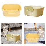 Maxbell Open Top Cat Litter Tray for Cats Under 10kg Easy to Clean Indoor Cats Potty Yellow