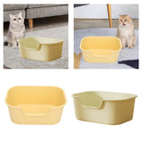Maxbell Open Top Cat Litter Tray for Cats Under 10kg Easy to Clean Indoor Cats Potty Yellow