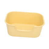 Maxbell Open Top Cat Litter Tray for Cats Under 10kg Easy to Clean Indoor Cats Potty Yellow