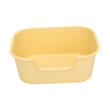 Maxbell Open Top Cat Litter Tray for Cats Under 10kg Easy to Clean Indoor Cats Potty Yellow
