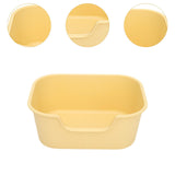 Maxbell Open Top Cat Litter Tray for Cats Under 10kg Easy to Clean Indoor Cats Potty Yellow