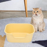 Maxbell Open Top Cat Litter Tray for Cats Under 10kg Easy to Clean Indoor Cats Potty Yellow