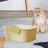Maxbell Open Top Cat Litter Tray for Cats Under 10kg Easy to Clean Indoor Cats Potty Green