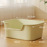 Maxbell Open Top Cat Litter Tray for Cats Under 10kg Easy to Clean Indoor Cats Potty Green