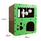 Maxbell Cardboard Cat House 2 Layer Cat Activity Center Versatile Lounge for Pet Toy