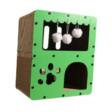 Maxbell Cardboard Cat House 2 Layer Cat Activity Center Versatile Lounge for Pet Toy