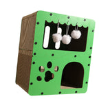 Maxbell Cardboard Cat House 2 Layer Cat Activity Center Versatile Lounge for Pet Toy