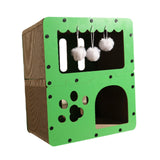 Maxbell Cardboard Cat House 2 Layer Cat Activity Center Versatile Lounge for Pet Toy