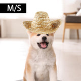 Maxbell Dog Cowboy Woven Hat Holiday Costume Photo Props Adjusatable Pet Cosplay Cap M