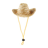Maxbell Dog Cowboy Woven Hat Holiday Costume Photo Props Adjusatable Pet Cosplay Cap S