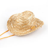 Maxbell Dog Cowboy Woven Hat Holiday Costume Photo Props Adjusatable Pet Cosplay Cap S