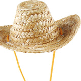 Maxbell Dog Cowboy Woven Hat Holiday Costume Photo Props Adjusatable Pet Cosplay Cap S