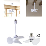 Maxbell Creative Socket Fan Quiet Modern E27 Base Ceiling Fan for Porch Office Halls flexible hose fan