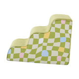 Maxbell Dog Stairs Detachable Washable Cover Compact 3 Steps for High Bed Climbing Bed Couch Green