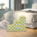 Maxbell Dog Stairs Detachable Washable Cover Compact 3 Steps for High Bed Climbing Bed Couch Green