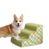 Maxbell Dog Stairs Detachable Washable Cover Compact 3 Steps for High Bed Climbing Bed Couch Green
