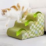 Maxbell Dog Stairs Detachable Washable Cover Compact 3 Steps for High Bed Climbing Bed Couch Green