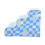Maxbell Dog Stairs Detachable Washable Cover Compact 3 Steps for High Bed Climbing Bed Couch Blue