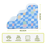 Maxbell Dog Stairs Detachable Washable Cover Compact 3 Steps for High Bed Climbing Bed Couch Blue