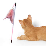 Maxbell Cat Feather Toy Portable Training Toy Cat Teaser Stick for Kitty Cats Indoor Pink