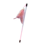 Maxbell Cat Feather Toy Portable Training Toy Cat Teaser Stick for Kitty Cats Indoor Pink