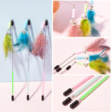 Maxbell Cat Feather Toy Portable Training Toy Cat Teaser Stick for Kitty Cats Indoor Pink