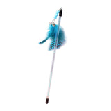 Maxbell Cat Feather Toy Portable Training Toy Cat Teaser Stick for Kitty Cats Indoor Blue