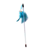 Maxbell Cat Feather Toy Portable Training Toy Cat Teaser Stick for Kitty Cats Indoor Blue