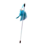 Maxbell Cat Feather Toy Portable Training Toy Cat Teaser Stick for Kitty Cats Indoor Blue