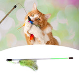 Maxbell Cat Feather Toy Portable Training Toy Cat Teaser Stick for Kitty Cats Indoor Green