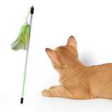 Maxbell Cat Feather Toy Portable Training Toy Cat Teaser Stick for Kitty Cats Indoor Green