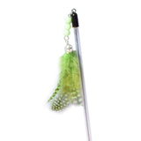 Maxbell Cat Feather Toy Portable Training Toy Cat Teaser Stick for Kitty Cats Indoor Green