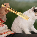 Maxbell Pet Hair Comb Cat Shedding Comb Dog Comb for Long and Short Hair Horse Puppy gold single row