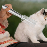 Maxbell Pet Hair Comb Cat Shedding Comb Dog Comb for Long and Short Hair Horse Puppy silver double row
