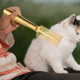 Maxbell Pet Hair Comb Cat Shedding Comb Dog Comb for Long and Short Hair Horse Puppy gold double row