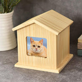 Maxbell Pet Urn Cat or Dog Memorial Box House Shaped Remembrance Gift Pet Memorial Urn pink rooftop