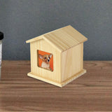 Maxbell Pet Urn Cat or Dog Memorial Box House Shaped Remembrance Gift Pet Memorial Urn beige roof