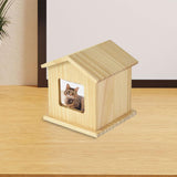 Maxbell Pet Urn Cat or Dog Memorial Box House Shaped Remembrance Gift Pet Memorial Urn beige roof