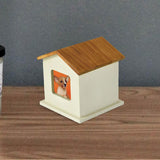 Maxbell Pet Urn Cat or Dog Memorial Box House Shaped Remembrance Gift Pet Memorial Urn brown rooftop