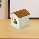 Maxbell Pet Urn Cat or Dog Memorial Box House Shaped Remembrance Gift Pet Memorial Urn brown rooftop