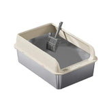 Maxbell Cat Litter Easy to Clean Anti for Small and Large Cats Cat Toilet Khaki and L