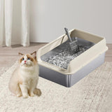 Maxbell Cat Litter Easy to Clean Anti for Small and Large Cats Cat Toilet Khaki and L