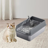 Maxbell Cat Litter Easy to Clean Anti for Small and Large Cats Cat Toilet Dark Grey and L